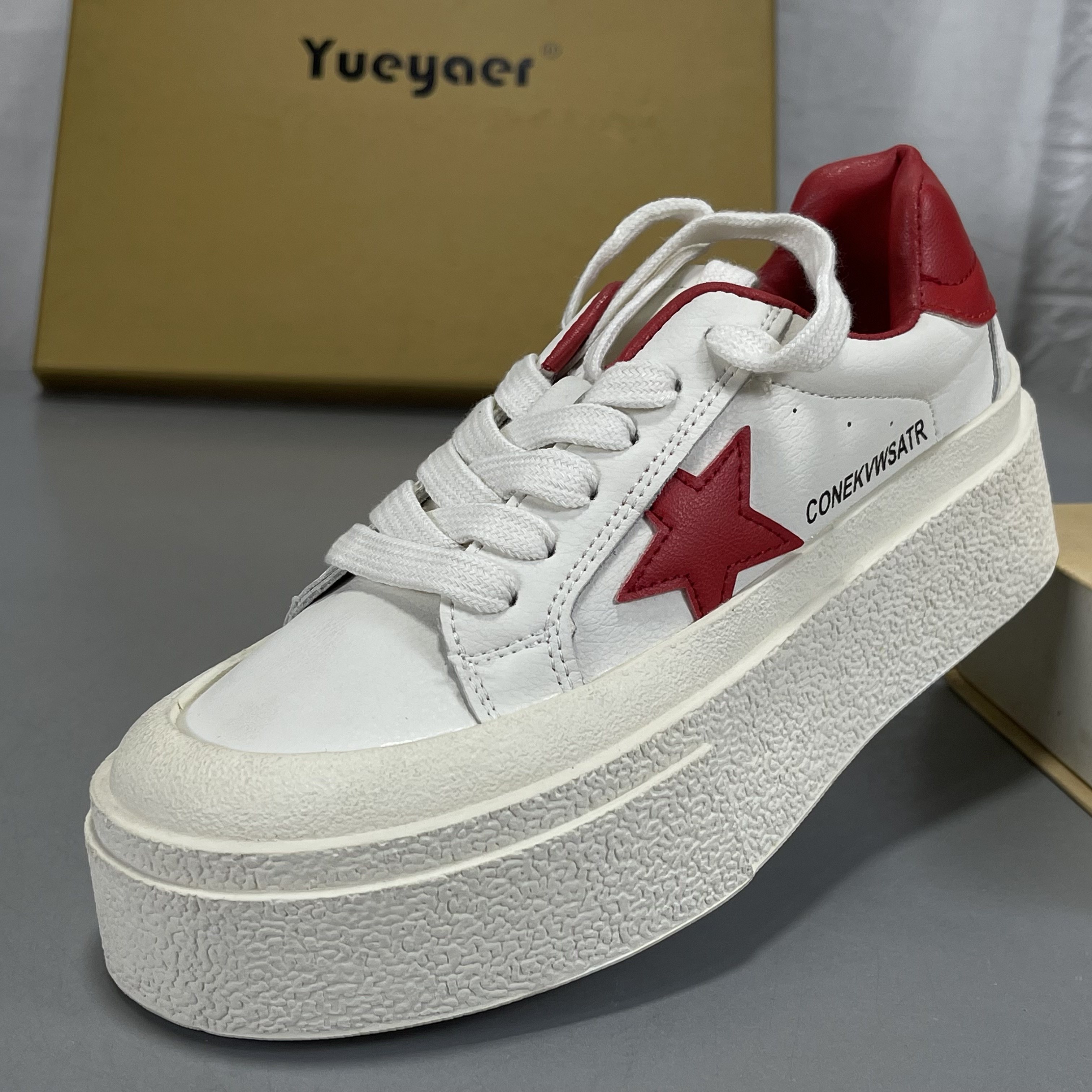 月芽儿微瑕疵色差发黄牛皮小白鞋厚底系带百搭休闲板鞋运动鞋捡漏,女鞋,时尚休闲鞋,淘宝优惠券,粉丝福利购,淘宝优惠卷