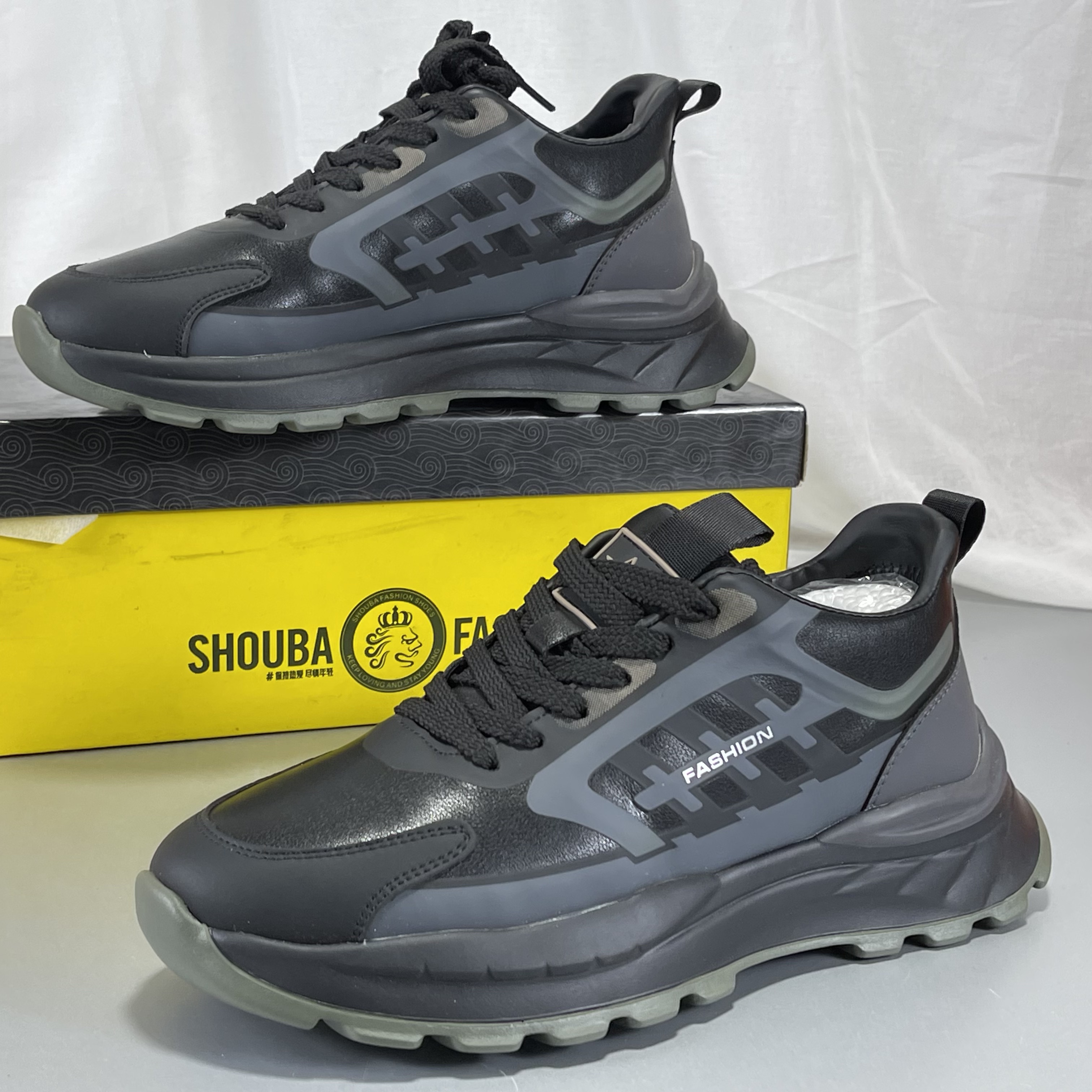 男士加绒棉鞋断码清仓厚底德训鞋系带百搭真皮运动鞋休闲老爹鞋