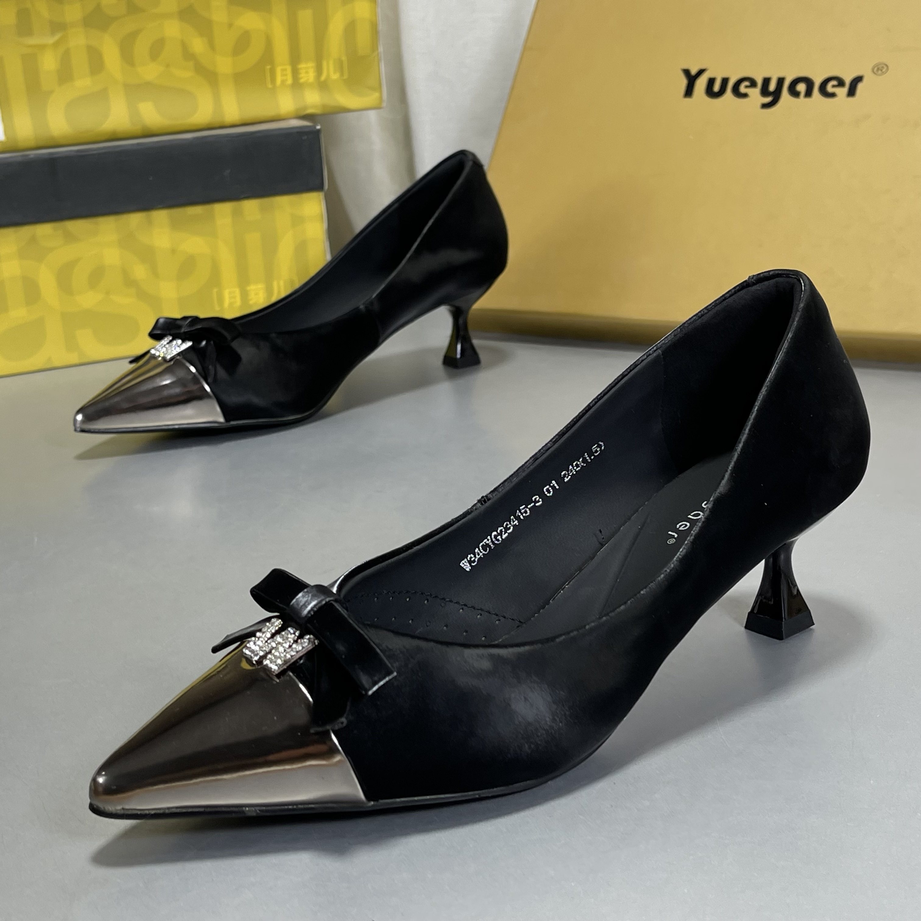 月芽儿蝴蝶结浅口单鞋牛皮法式细跟不累脚2026新款真皮通勤工作鞋,女鞋,浅口单鞋,淘宝优惠券,粉丝福利购,淘宝优惠卷