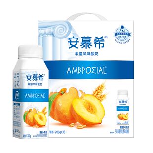 10瓶 200g 箱 伊利安慕希冠黄桃燕麦口味酸奶 9月