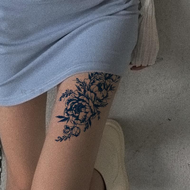 两周草本果汁贴纹身 花臂 花朵植物大图案防水女持久半臂 手臂腿