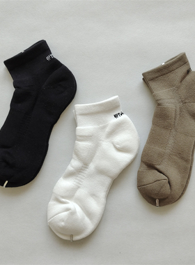 日系WTAPS西山彻字母袜子男女中低筒黑白灰色纯棉毛巾底运动短袜Z