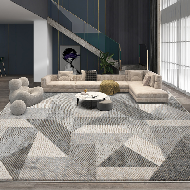 高级灰客厅地毯现代轻奢茶几毯