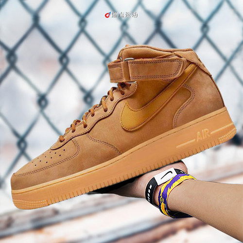Nike/耐克 NIKE AIR FORCE 1 MID AF1 男款 小麦板鞋DJ9158-200