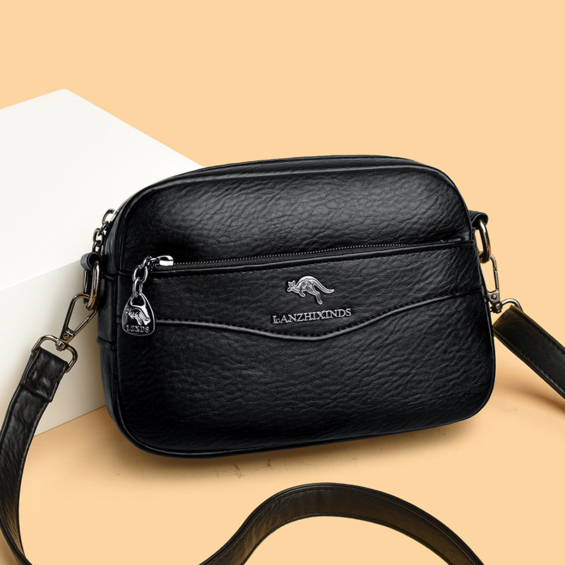 品牌正品真皮斜挎小圆包女2026新款软皮手机零钱包百搭单肩妈妈包