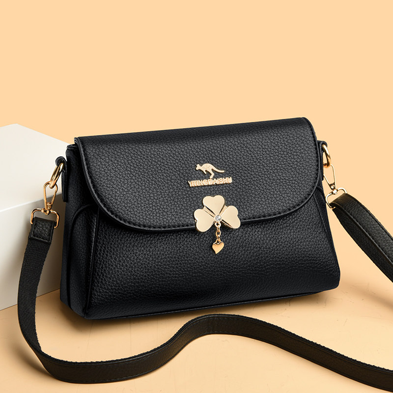 品牌正品真皮小方包女2026新款头层牛皮中年妈妈包百搭单肩斜挎包