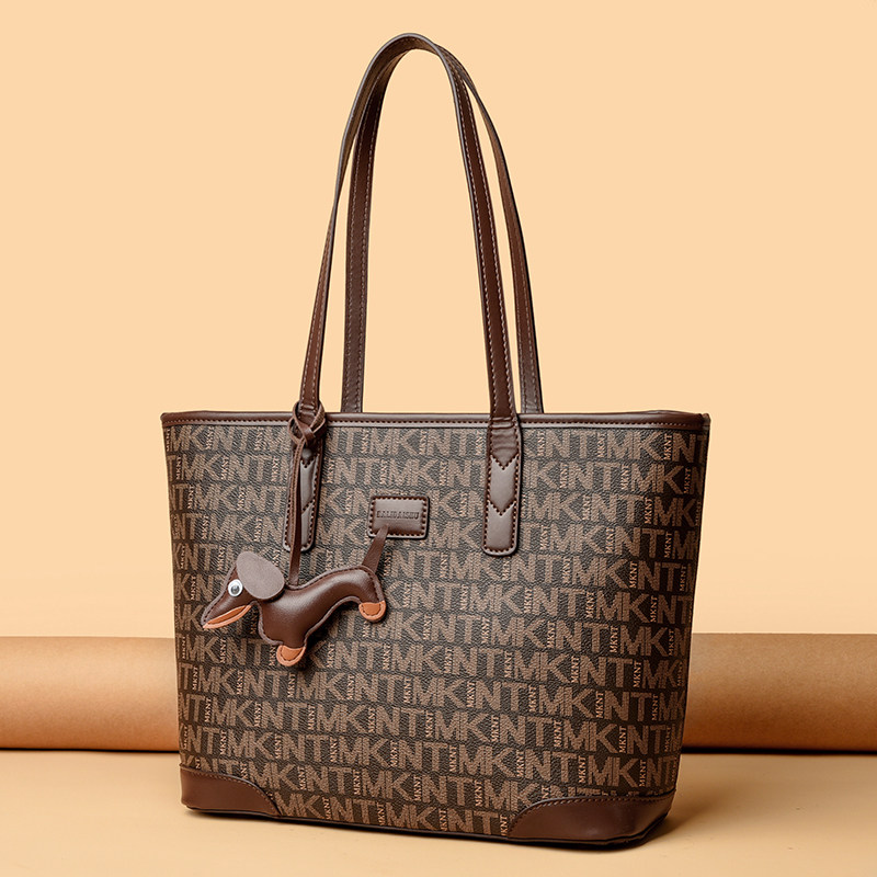 真皮印花托特包包女2026新款大容量头层牛皮腋下包百搭单肩通勤包