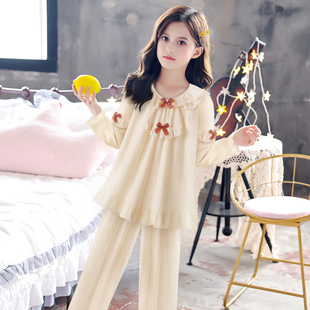 中大童家居服套装 甜美公主风长袖 纯棉睡衣春秋季 女童日系2025新款