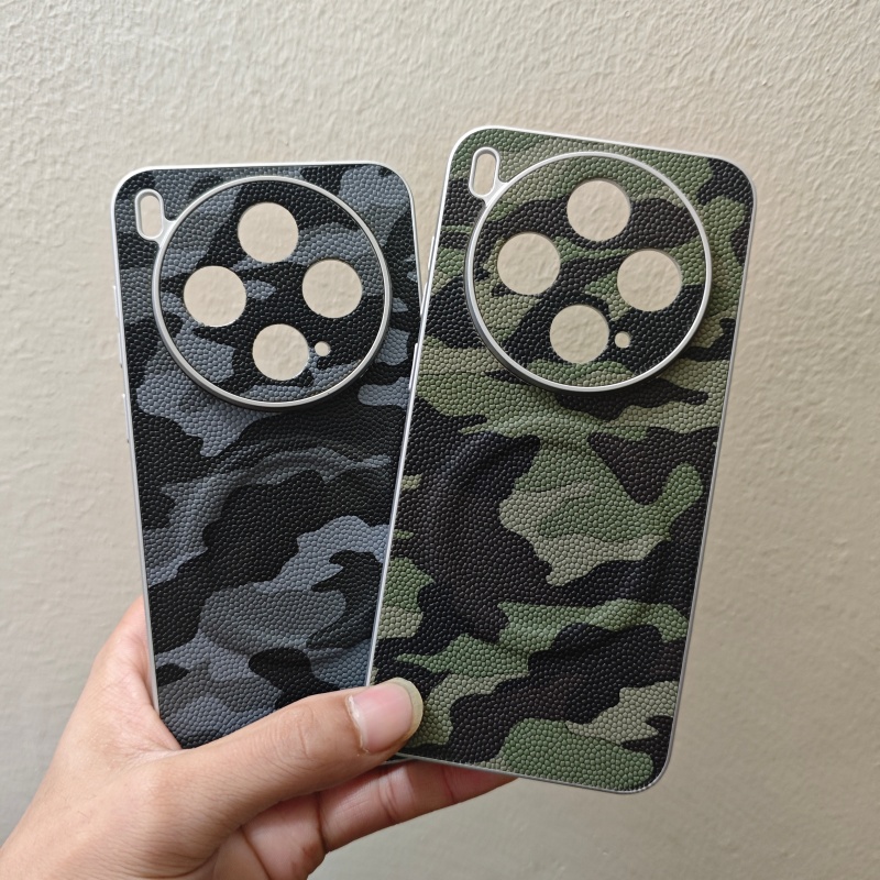 小众迷彩素皮皮质贴皮磁吸vivox300pro手机壳x200ulta电镀边x100sPro简约X300创意