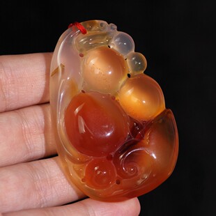 源饰界-天然冰彩玉髓挂件玉石龙如意祥云事事如意大号吉祥吊坠73#