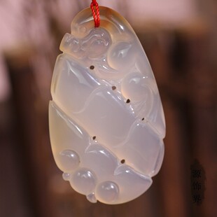 源饰界-天然冰种玉髓貔貅竹节祥云挂件玉石事事如意吉祥大号吊坠