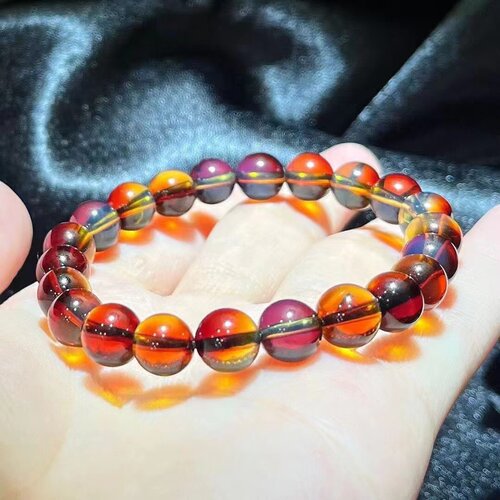 8mm墨西哥红蓝珀手串5A级精品
