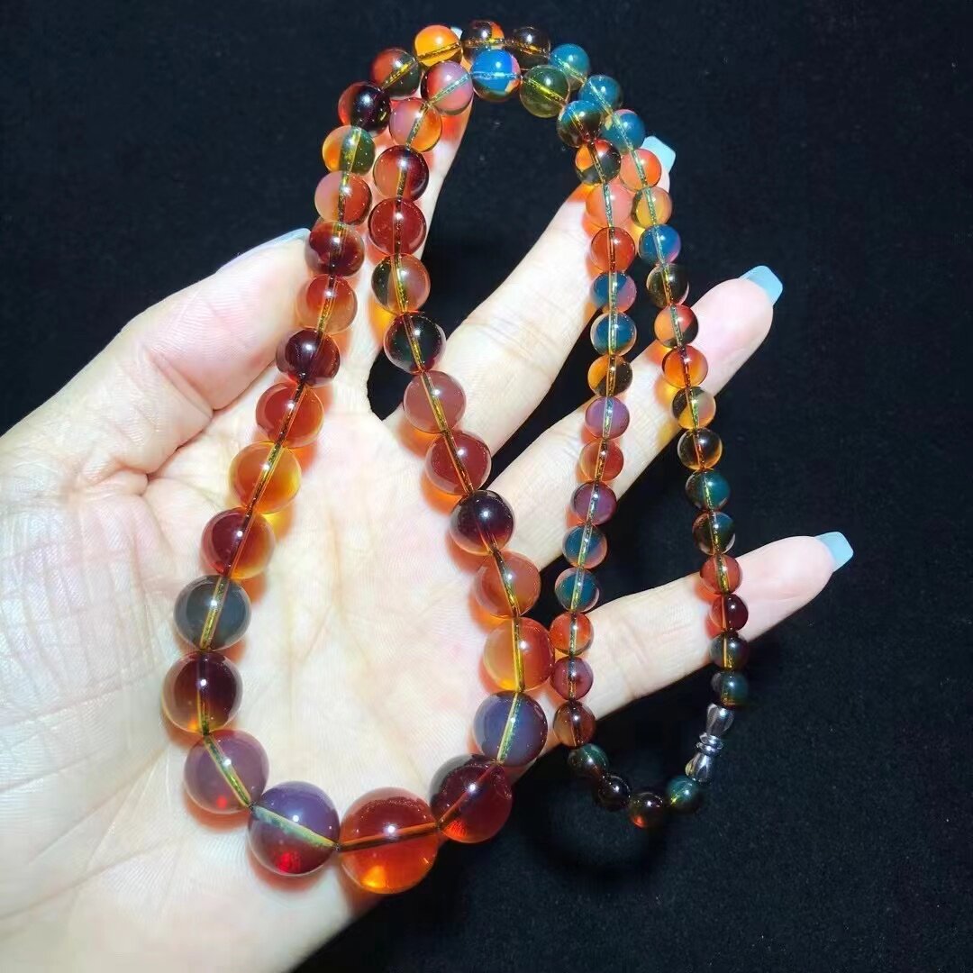 天然墨西哥红蓝塔链颈链流行时尚气质女神款颗颗精配