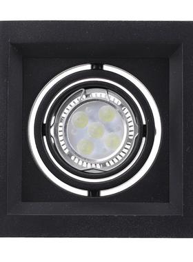 MR16可调节角度聚光 嵌入式斗胆格栅灯灯架GU10方形黑色外壳