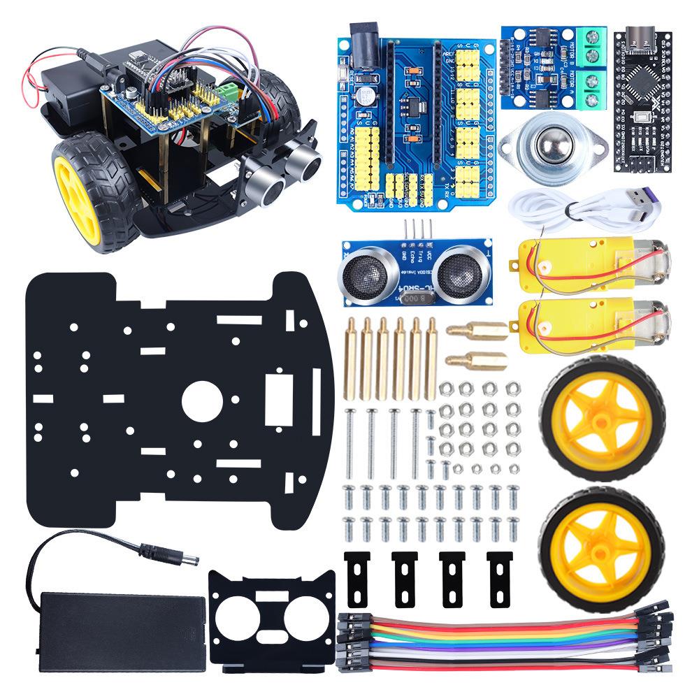 超声波模块避障小车机器人入门套件MINI DIY 智能小车机器人套件图片