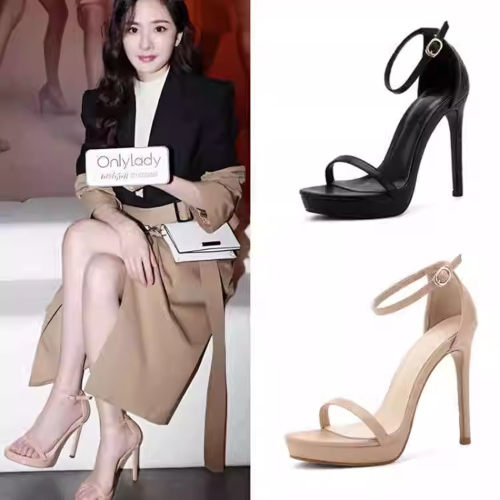 防水台2024夏季新款细跟凉鞋气质