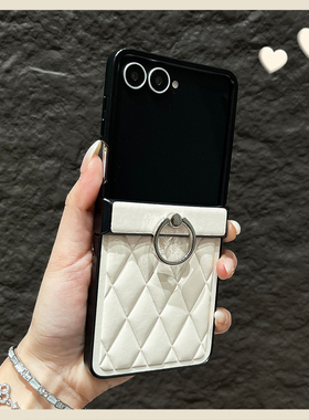 OU【气质羽绒服指环扣白色】适用于三星GalaxyZflip7/6/5/4折叠屏手机壳新款小众高档网红翻盖防摔保护套男女