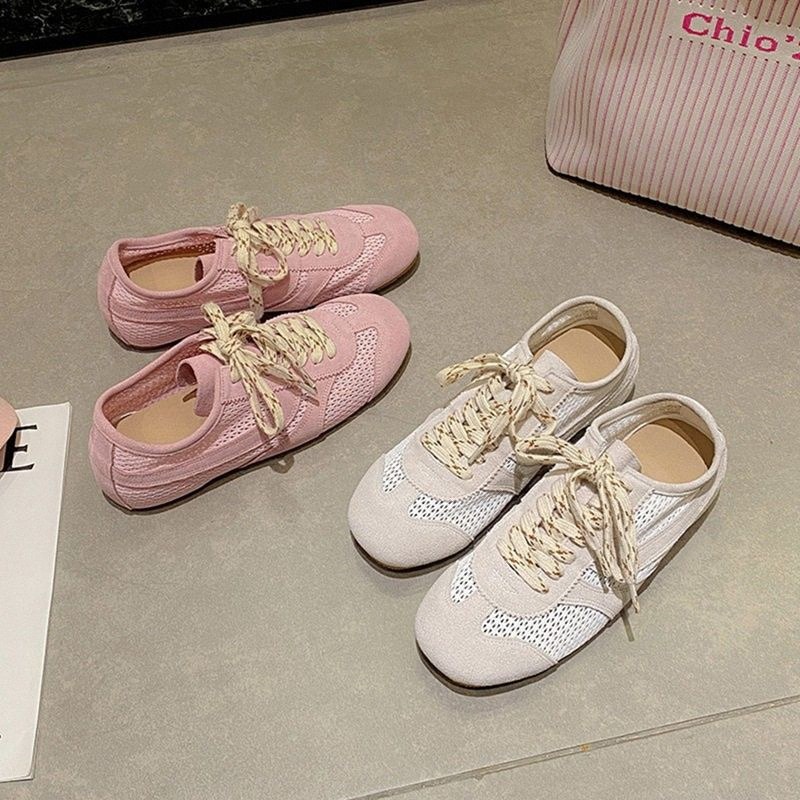 韩国真皮德训鞋女2026春夏网面透气复古休闲运动鞋平底低帮板鞋女,女鞋,时尚休闲鞋,淘宝优惠券,粉丝福利购,淘宝优惠卷