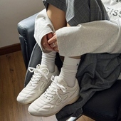 韩国2026真皮流浪德训鞋 女 阿甘鞋 女白敬亭同款 复古做旧休闲运动鞋