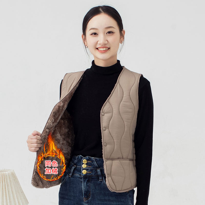 秋冬新款棉马甲女士内穿贴身背心