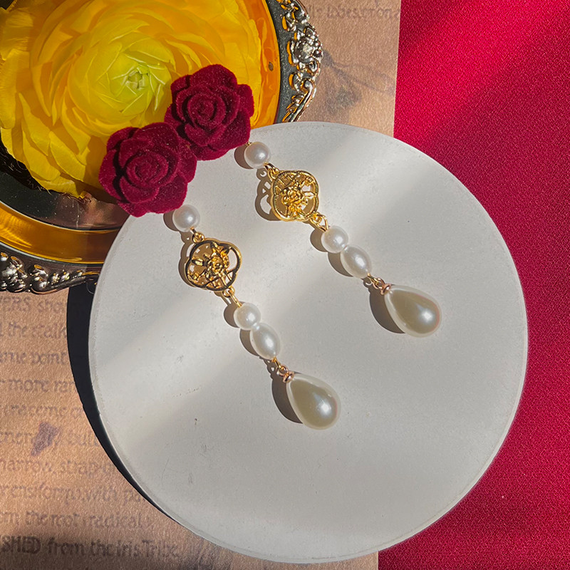 悦己||复古国风新中式长款珍珠红色耳饰女新娘耳环耳钉无耳洞耳夹,饰品/流行首饰/时尚饰品新,耳环,淘宝优惠券,粉丝福利购,淘宝优惠卷