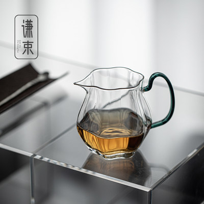 璃念玻璃茶具公道杯防烫高档带把手分茶器功夫泡茶匀杯日式大公杯