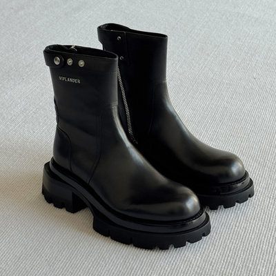 VIPlander2025冬季套筒切尔西靴厚底侧拉链休闲短靴马丁靴161802