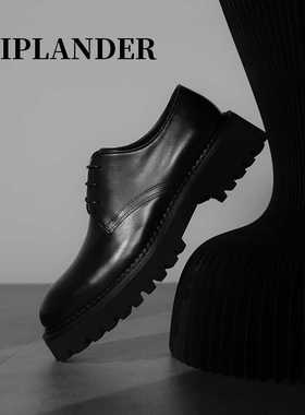 viplander增高皮鞋男英伦商务正装真皮轻便厚底德比鞋男夏150501