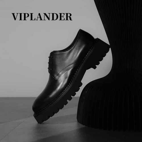 viplander英伦轻便真皮德比鞋