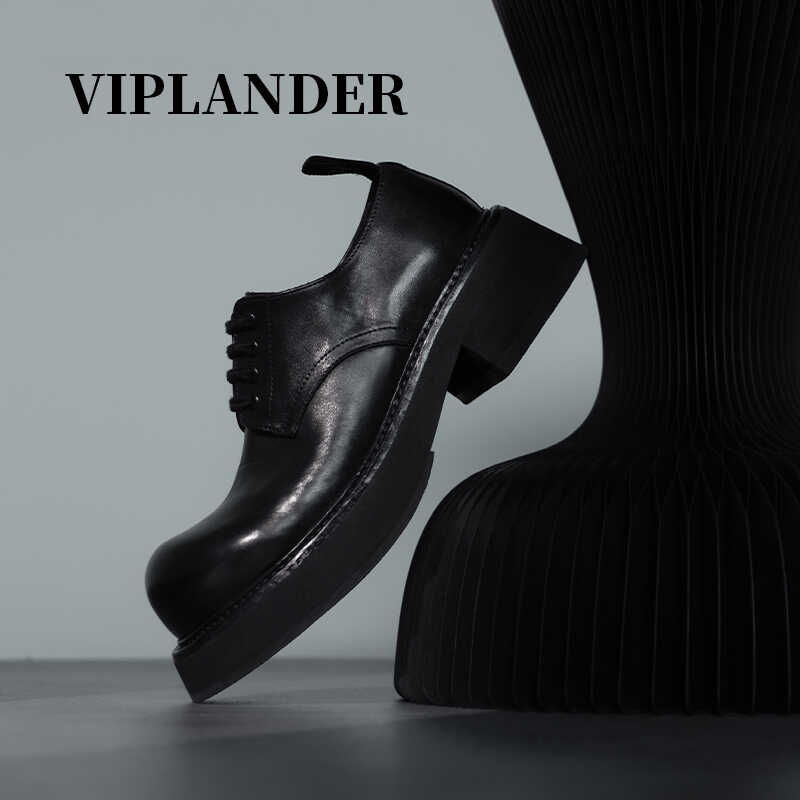 viplander增高夏季水洗大头皮鞋