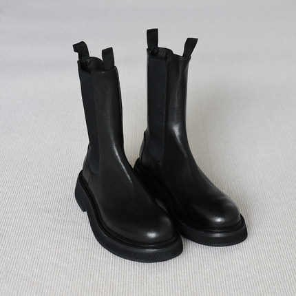 VIPlander烟筒靴男英伦机能风穿搭增高厚底切尔西靴男冬139802-S