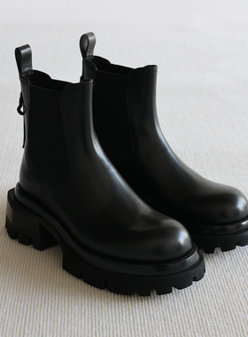 VIPlander增高皮靴商务休闲黑色机能风简约切尔西靴男秋冬161801