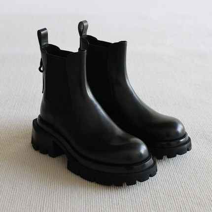 VIPlander增高皮靴商务休闲黑色机能风简约切尔西靴男秋冬161801