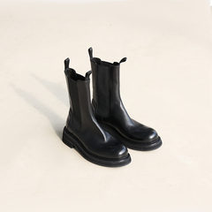 viplander2021秋冬季圆头新款厚底增高切尔西靴休闲男鞋烟筒靴男