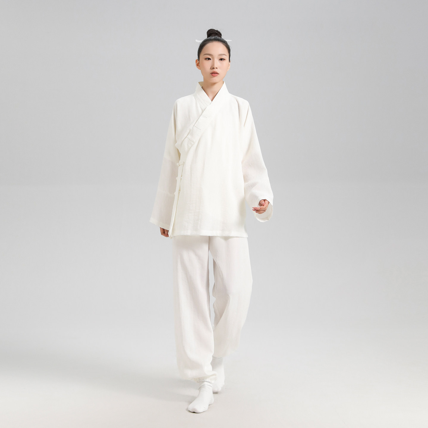 云青玄男女款棉麻道袍春夏款道士服禅修居士短袍套装练功服太极服图片