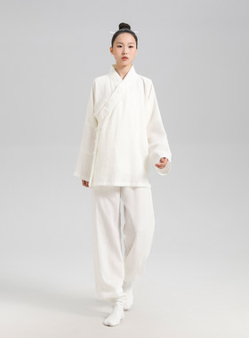 云青玄男女款棉麻道袍春夏款道士服禅修居士短袍套装练功服太极服