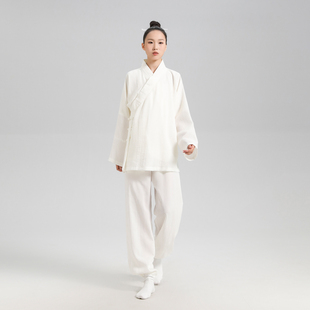 云青玄男女款棉麻道袍春夏款道士服禅修居士短袍套装练功服太极服
