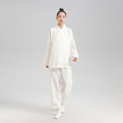 云青玄男女款棉麻道袍春夏款道士服禅修居士短袍套装练功服太极服