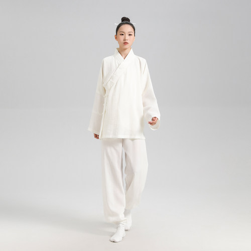 云青玄男女款棉麻道袍春夏款道士服禅修居士短袍套装练功服太极服