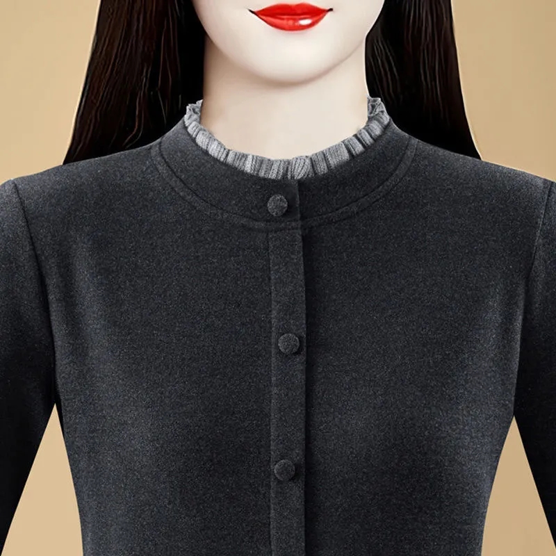 W【双面澳绒】打底衫秋冬新款长袖T恤百搭外穿半高领套头打底小衫