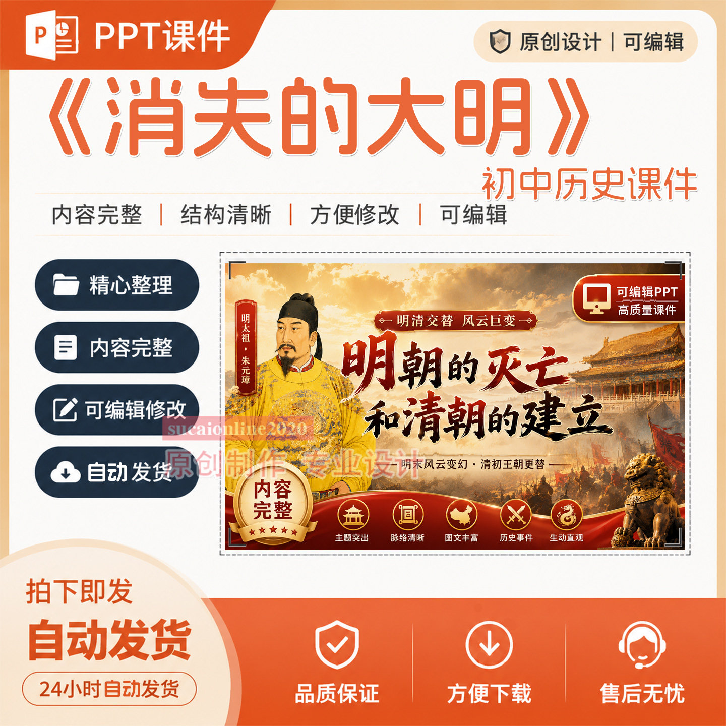 初中历史课件作品成品《消失的大明》教学PPT课件设计制作A120