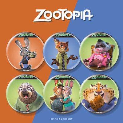 疯狂动物城吧唧冰箱贴图案清晰