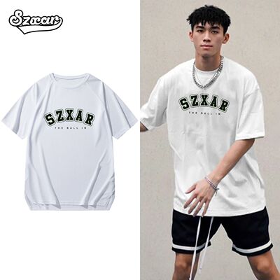 SZXAR夏新款美式篮球投篮训练服休闲运动跑步短袖速干透气上衣男