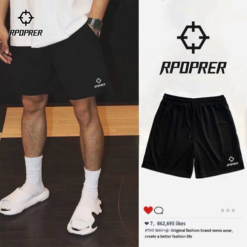 RPOPRER短裤透气速干篮球运动裤跑步健身实战短裤不过膝三四分裤