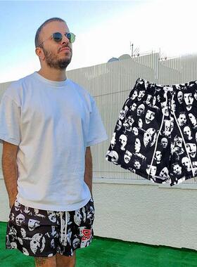 RYOKO RAIN电影人物满印男女美式休闲短裤跑步速干运动透气篮球裤