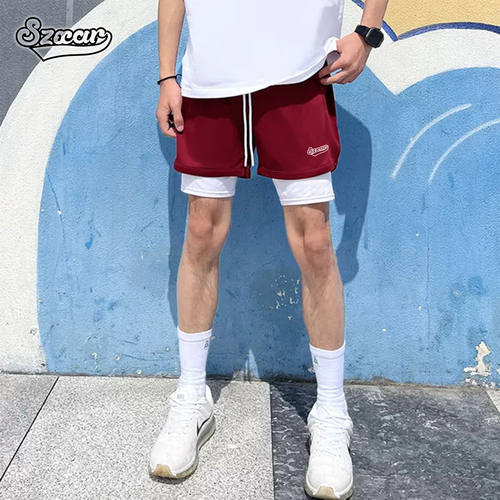 SZXAR新款篮球跑步运动短裤实战训练裤复古美式健身四分裤透气夏
