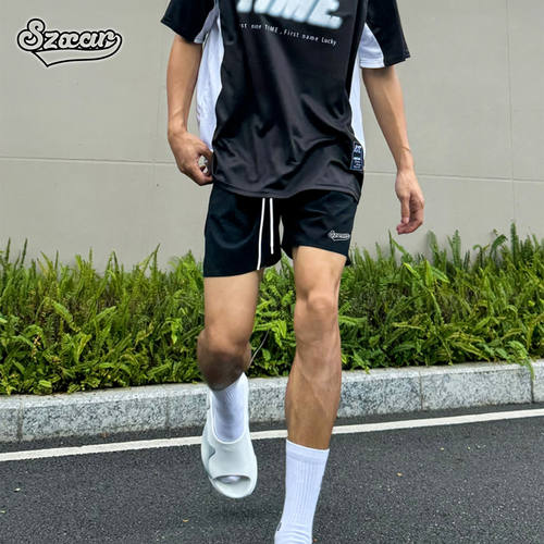 SZXAR美式男t恤短袖【穿梭】篮球美式拼接复古跑步投篮服运动潮