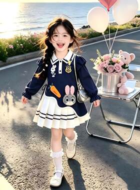 女童秋装长袖疯狂动物城公主裙子