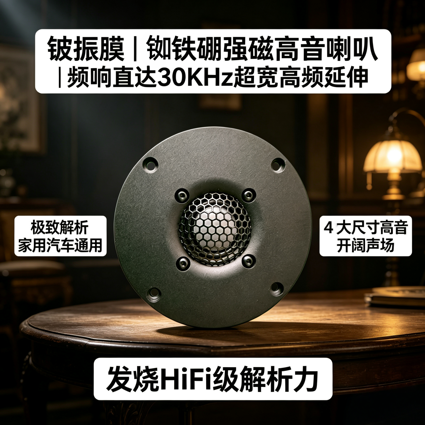 4寸钕铁硼铍振膜高音喇叭 发烧频响直达30KHz家用DIY音箱汽车音响