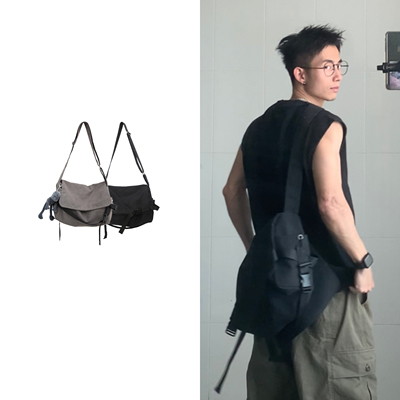 黑子舞想帆布斜挎包大容量邮差包休闲ins学生装书单肩男女生挎包